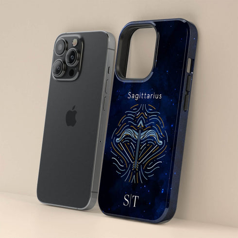 Personalized Blue Zodiac Horoscope Sign iPhone Case